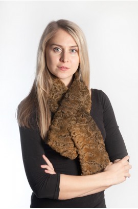 Golden karakul fur scarf